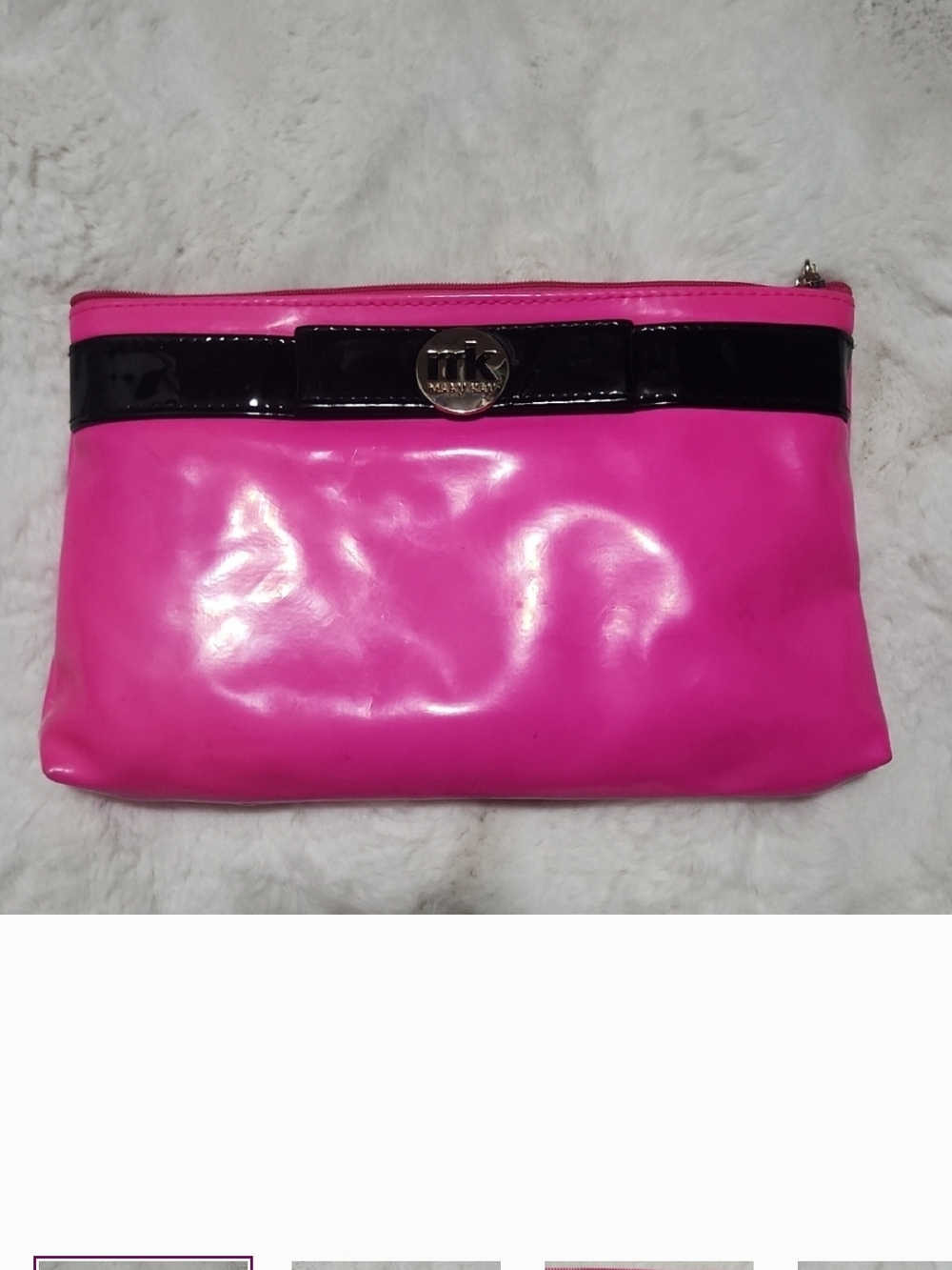 Mary Kay Pink and Black Patent Cosmetic Clutch
